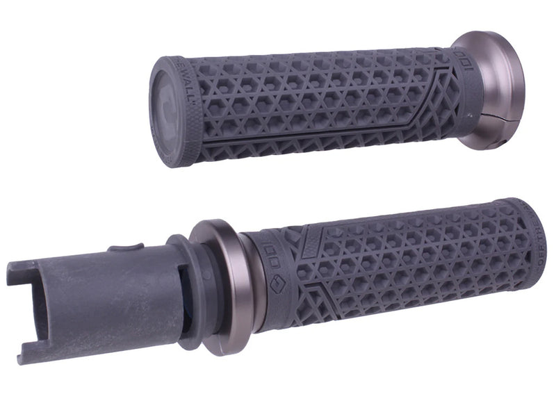 Vans Signature Lock-On Handgrips - Graphite/Gun Metal. Fits CVO Touring 2023up, Street Glide & Road Glide 2024up, Touring 2025up & Softail 2025up