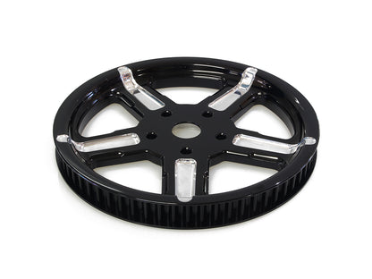 66 Tooth x 1in. wide Formula Pulley - Black Contrast Cut Platinum.