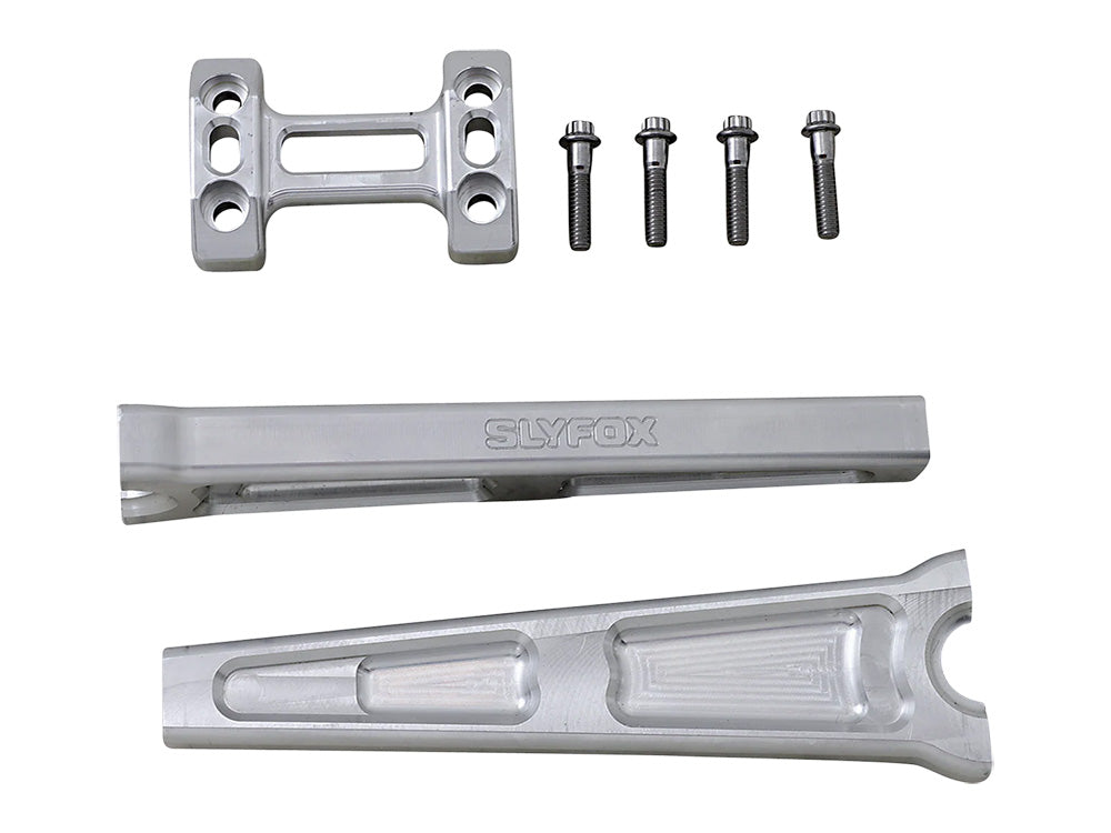 10in. Straight Risers - Raw Aluminium. Fits 1in. Handlebar