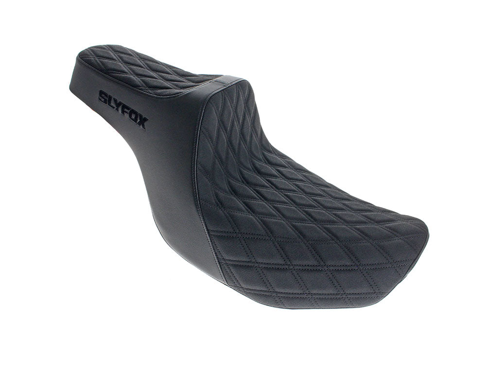 Highnoon Dual Seat with Black Double Diamond Stitch. Fits CVO Touring 2023up, Street Glide & Road Glide 2024up, Touring 2025up