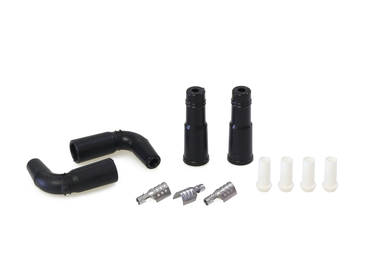 Spark Plug Wire Boot Kit - Black. Twin Cam Style.