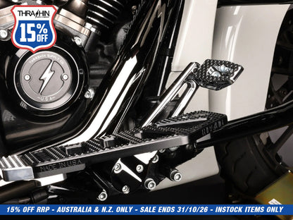 Adjustable Bagger Brake Arm - Chrome. Stock Length. Fits Touring 2014up.