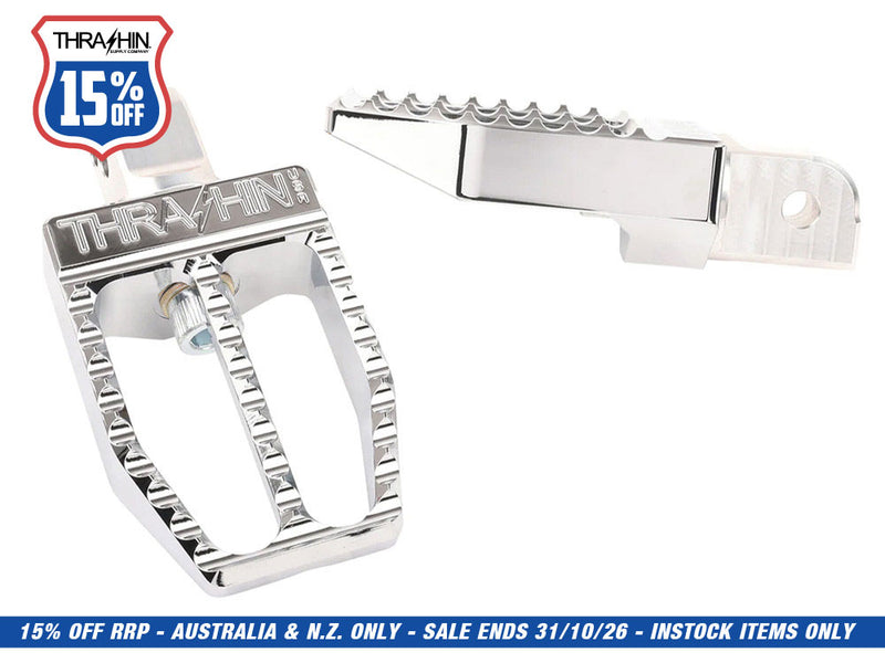 Militant Footpegs - Chrome. Fits Softail 2018up Rear Passenger