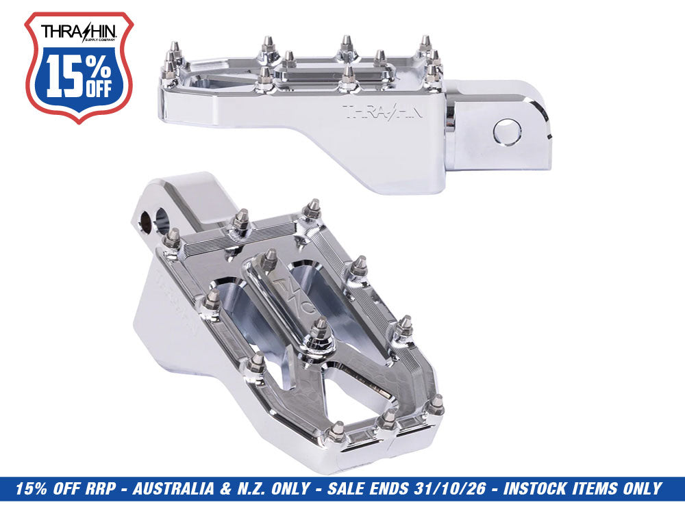 Aggressor Footpegs - Chrome. Fits Softail 2018up Rear Passenger