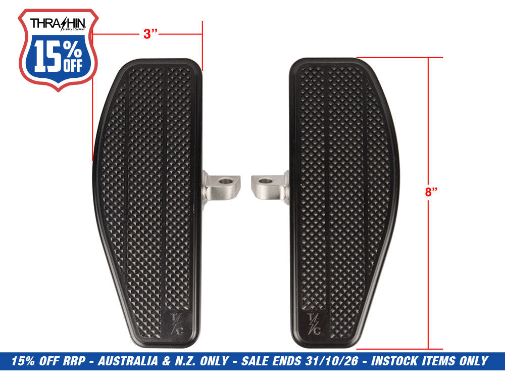 Mini Floorboards - Black. Fits Softail 2018up Front Rider