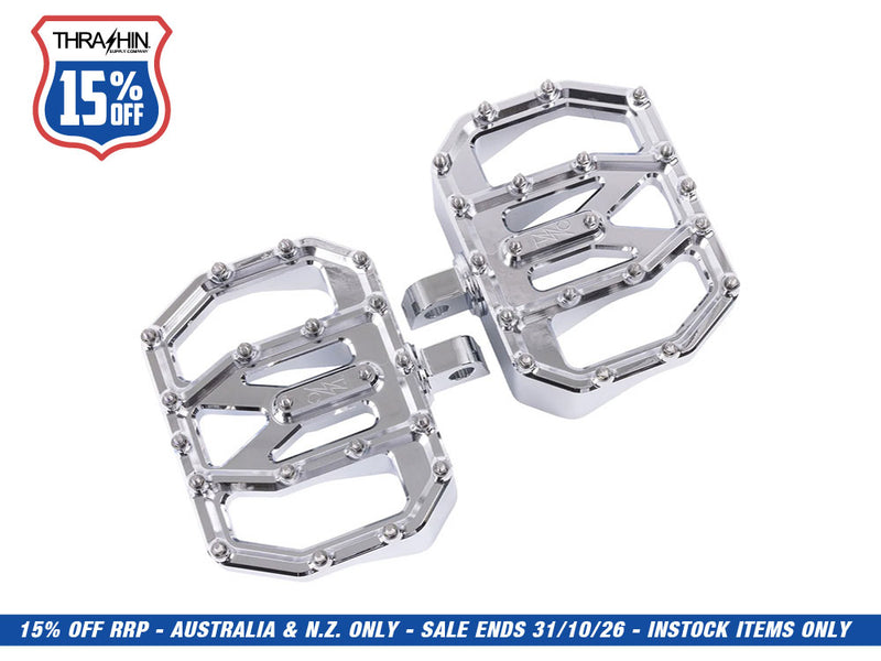 Aggressor Mini Floorboards with HD Male Mount - Chrome