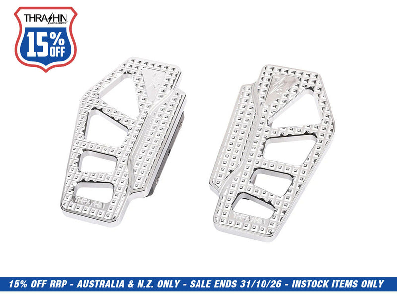 Apex Rear/Passenger Floorboards - Chrome. Fits Touring 1983up.