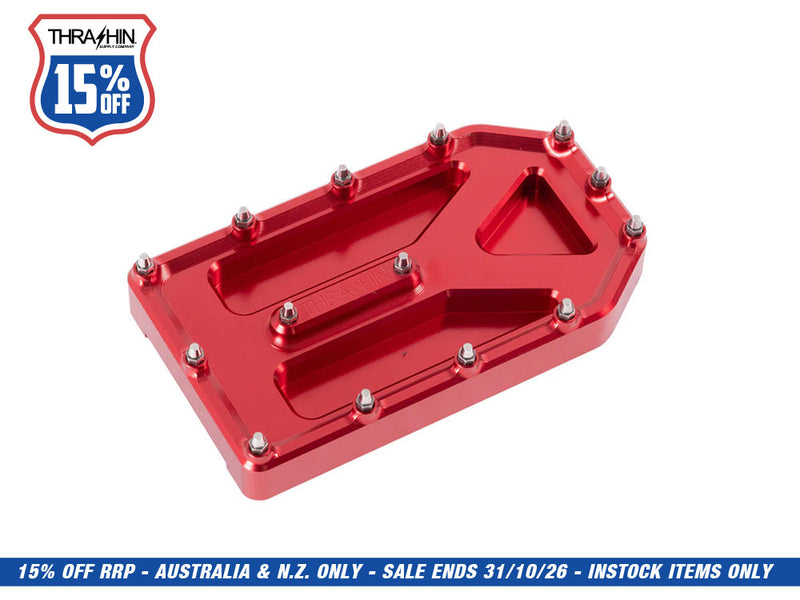 Aggressor Brake Pedal Pad - Red. Fits Touring 1980up, FL Softail 1986-2017 & Dyna Switchback 2012-2016
