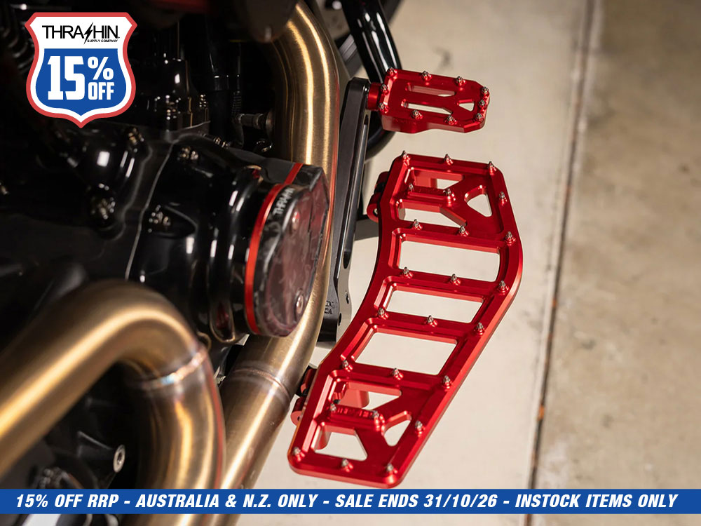 Aggressor Brake Arm Pedal - Red. Touring 2014up (Using Thrashin Brake Arms)