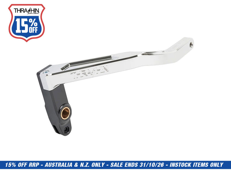 Brake Pedal Arm - Chrome. Fits Dyna 1999-2017 with Mid Controls.