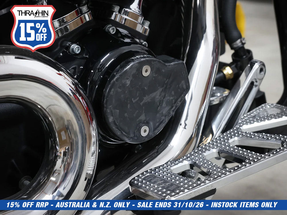 Cam Cover - Forged Carbon. Fits CVO Touring 2023up, Street Glide & Road Glide 2024up, Touring 2025up & Softail 2025up