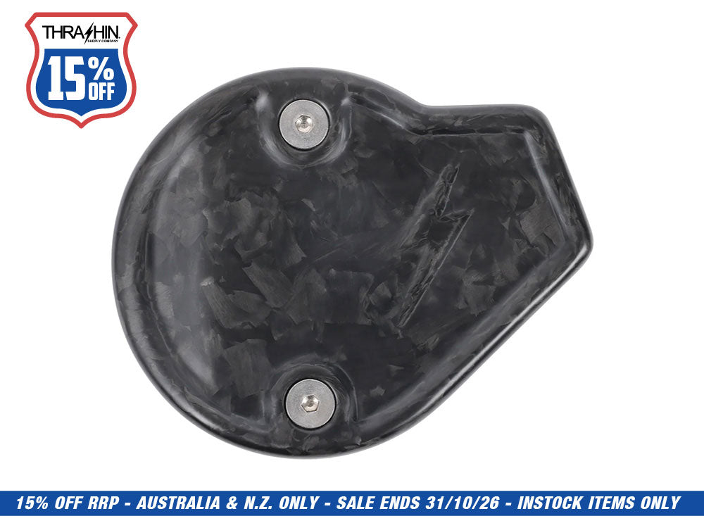 Cam Cover - Forged Carbon. Fits CVO Touring 2023up, Street Glide & Road Glide 2024up, Touring 2025up & Softail 2025up