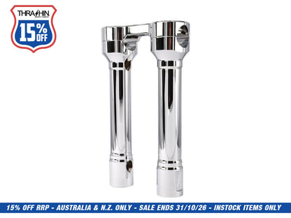 8in. Hole Shot Risers - Chrome. Fits 1in. Handlebar